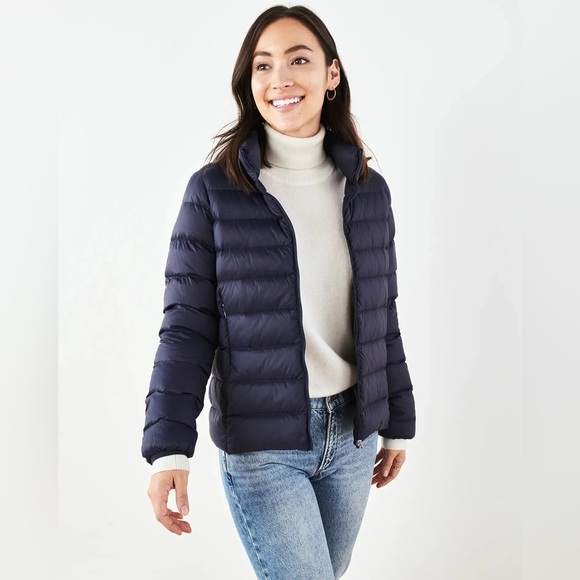 Quince Lightweight Down Puffer Jacket, Navy Blue, Size M - Picture 3 of 9